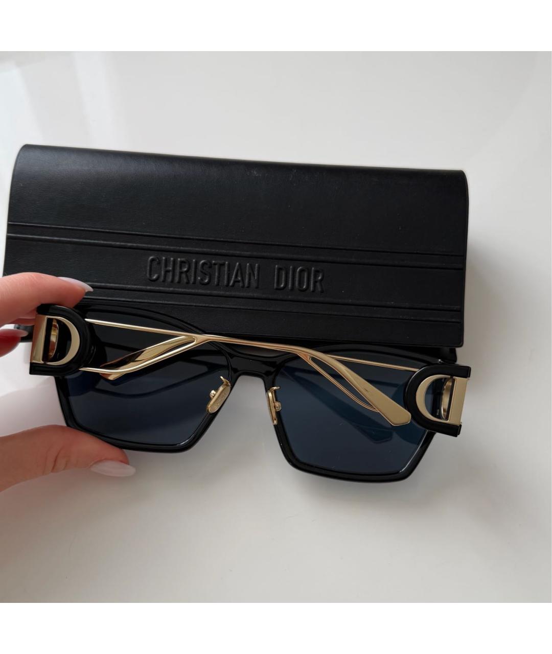 CHRISTIAN DIOR Черные пластиковые солнцезащитные очки, фото 3