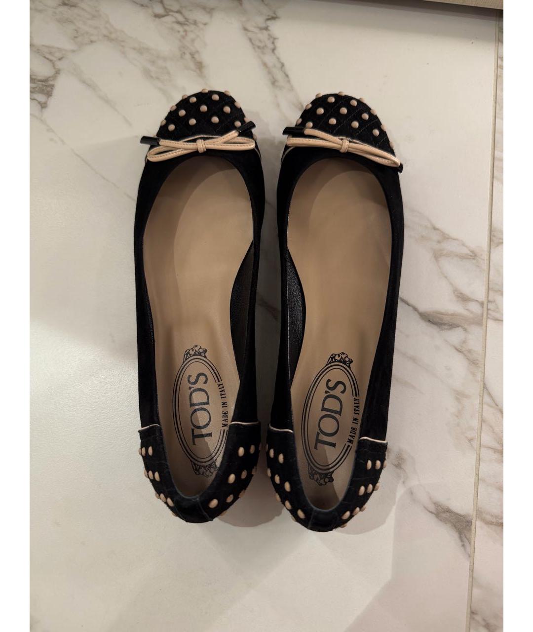 TOD'S Черные замшевые балетки, фото 3