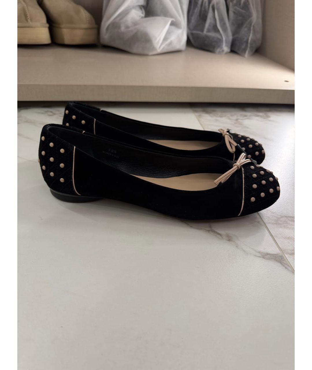TOD'S Черные замшевые балетки, фото 5