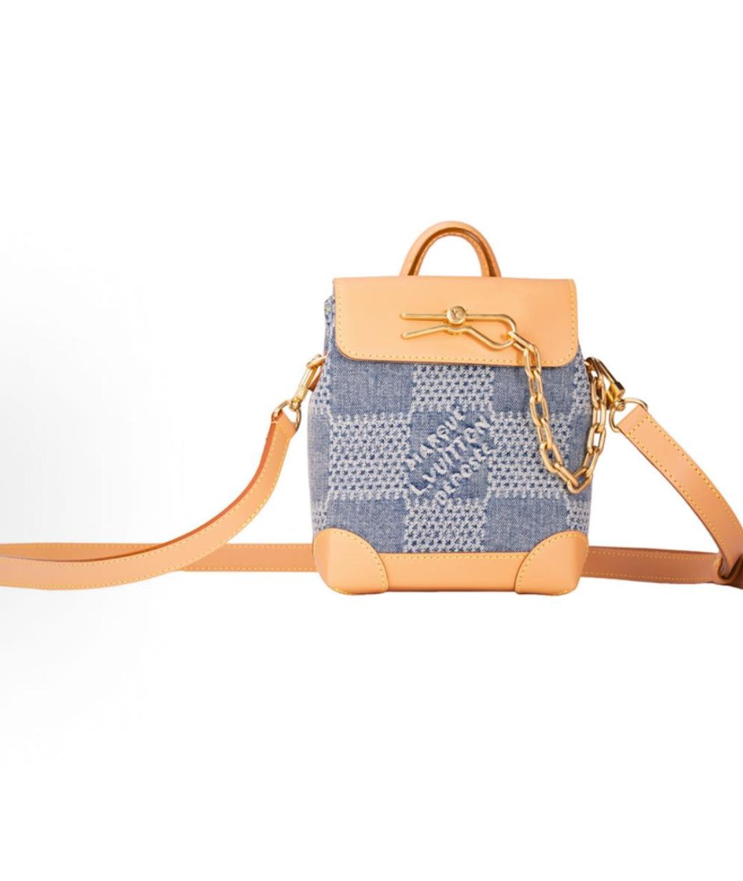 LOUIS VUITTON Голубая деним сумка через плечо, фото 4