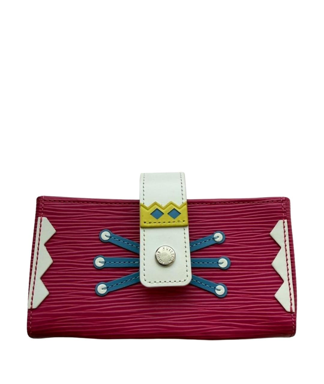 LOUIS VUITTON Розовый кожаный кошелек, фото 9