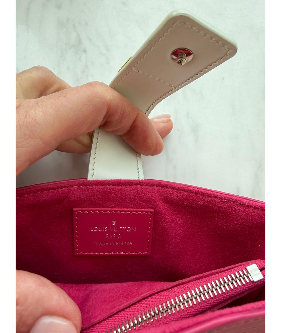 LOUIS VUITTON Розовый кожаный кошелек, фото 5