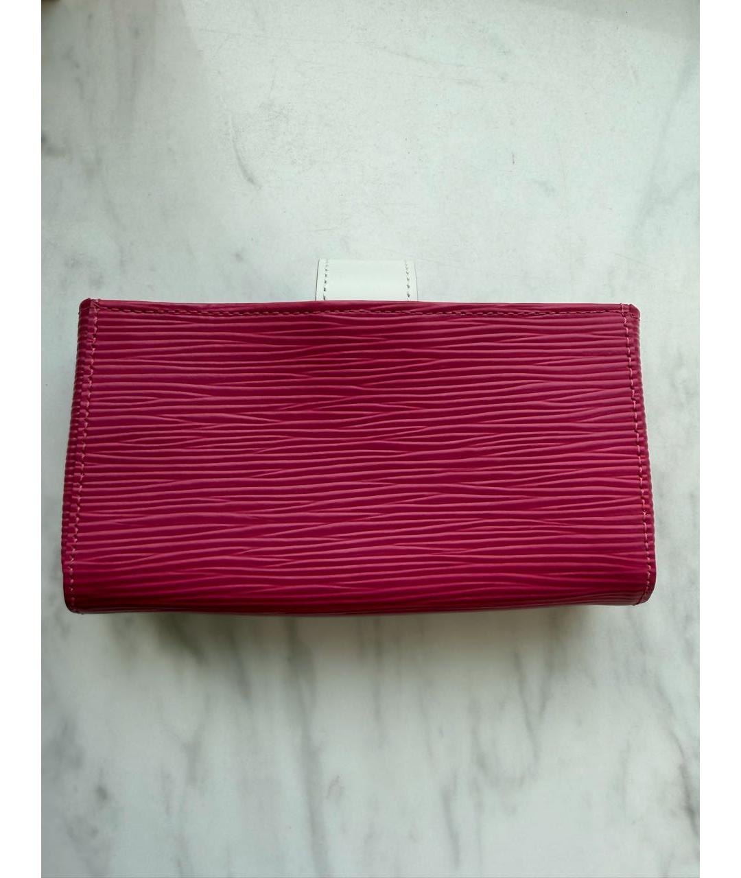 LOUIS VUITTON Розовый кожаный кошелек, фото 6