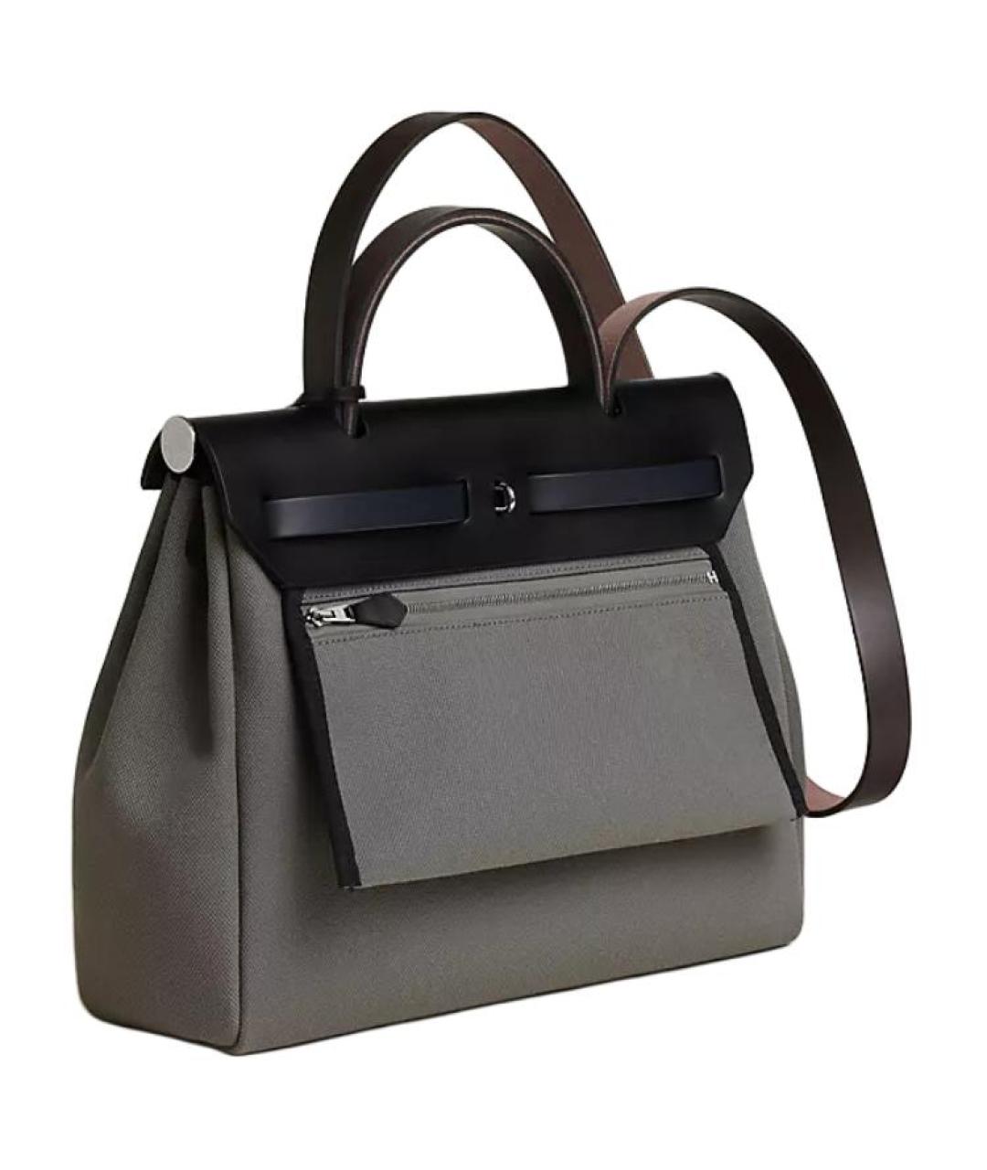 HERMES Серая сумка с короткими ручками, фото 3