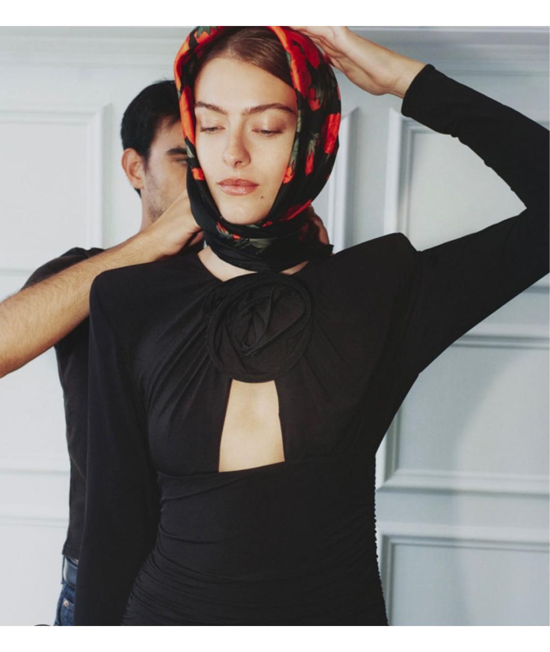 MAGDA BUTRYM Черное полиэстеровое коктейльное платье, фото 4