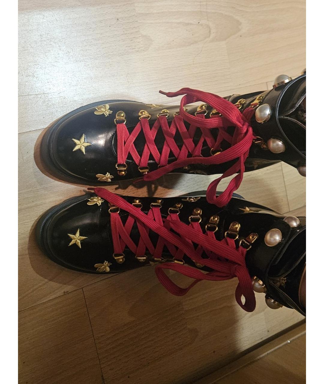 GUCCI Черные ботинки из лакированной кожи, фото 2