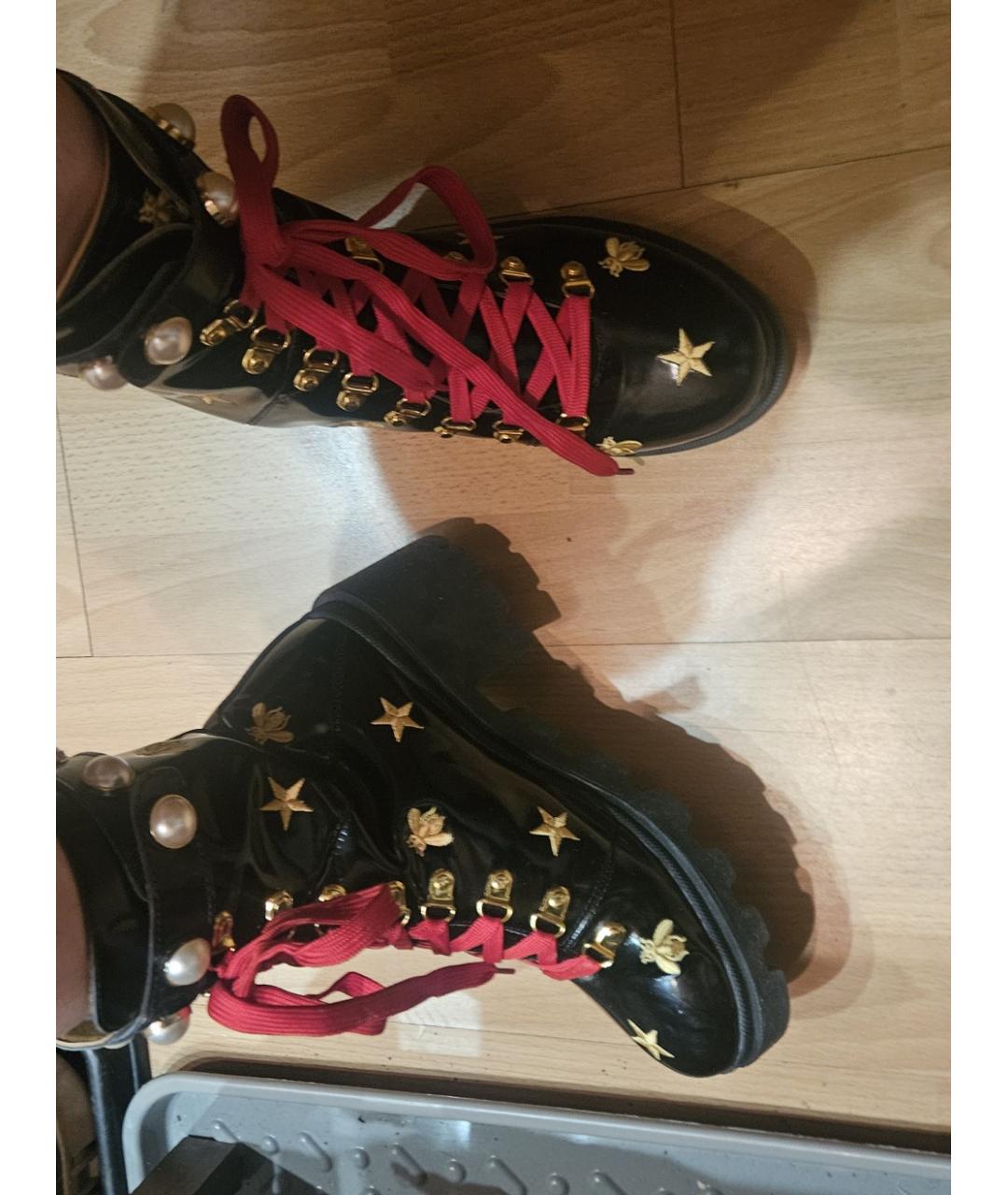 GUCCI Черные ботинки из лакированной кожи, фото 3