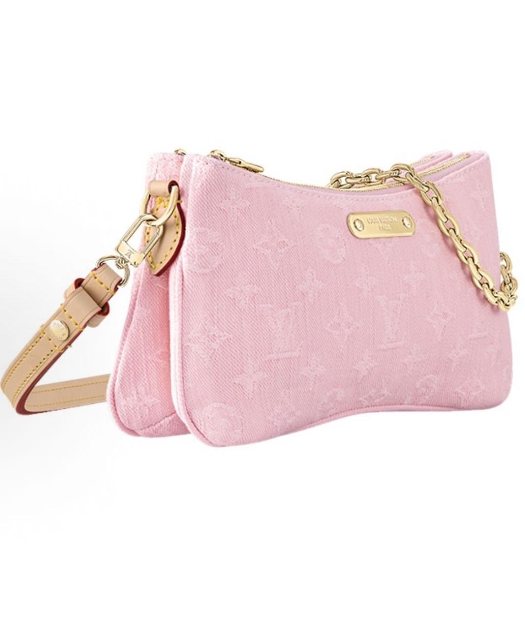 LOUIS VUITTON Розовая деним сумка с короткими ручками, фото 2