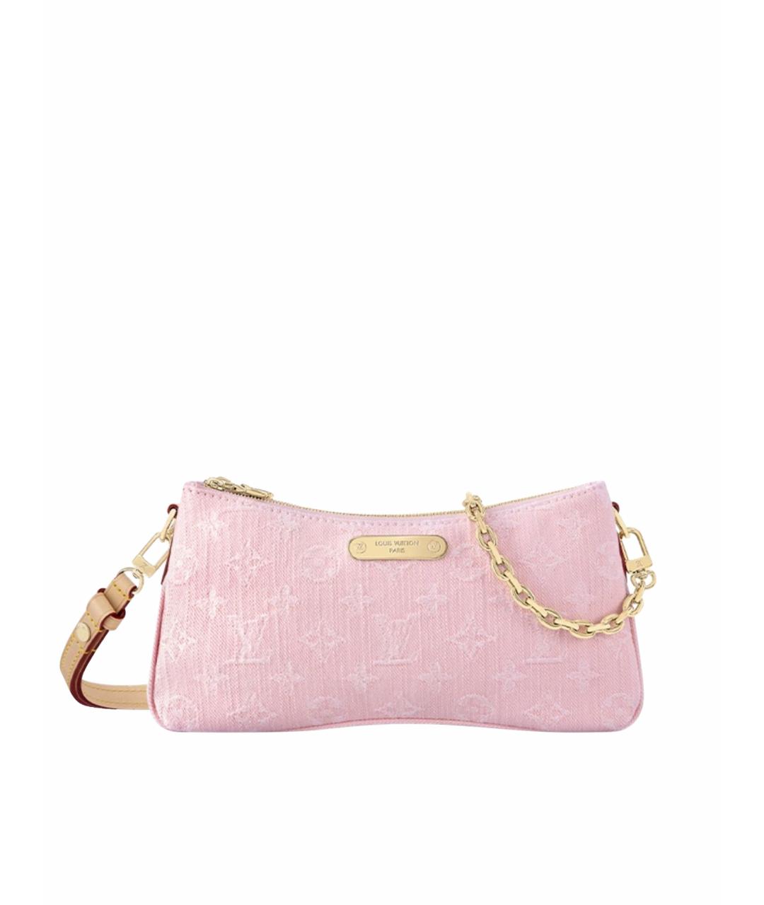LOUIS VUITTON Розовая деним сумка с короткими ручками, фото 1