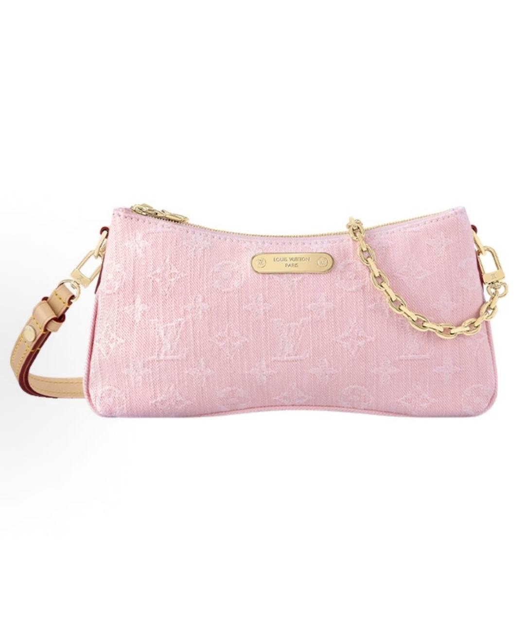 LOUIS VUITTON Розовая деним сумка с короткими ручками, фото 5