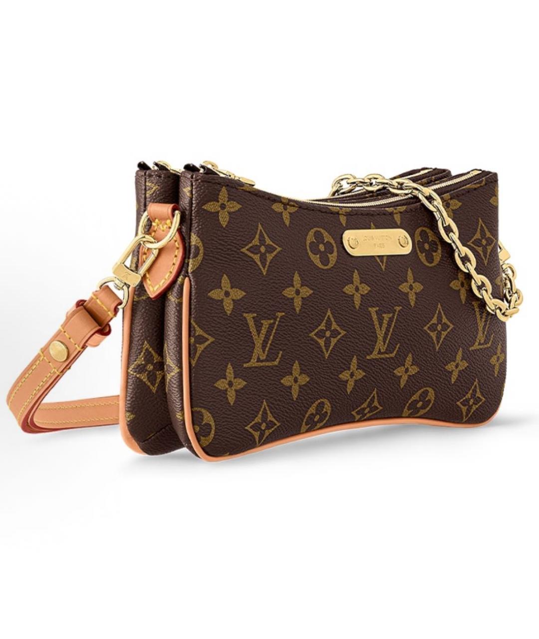 LOUIS VUITTON Коричневая кожаная сумка с короткими ручками, фото 2