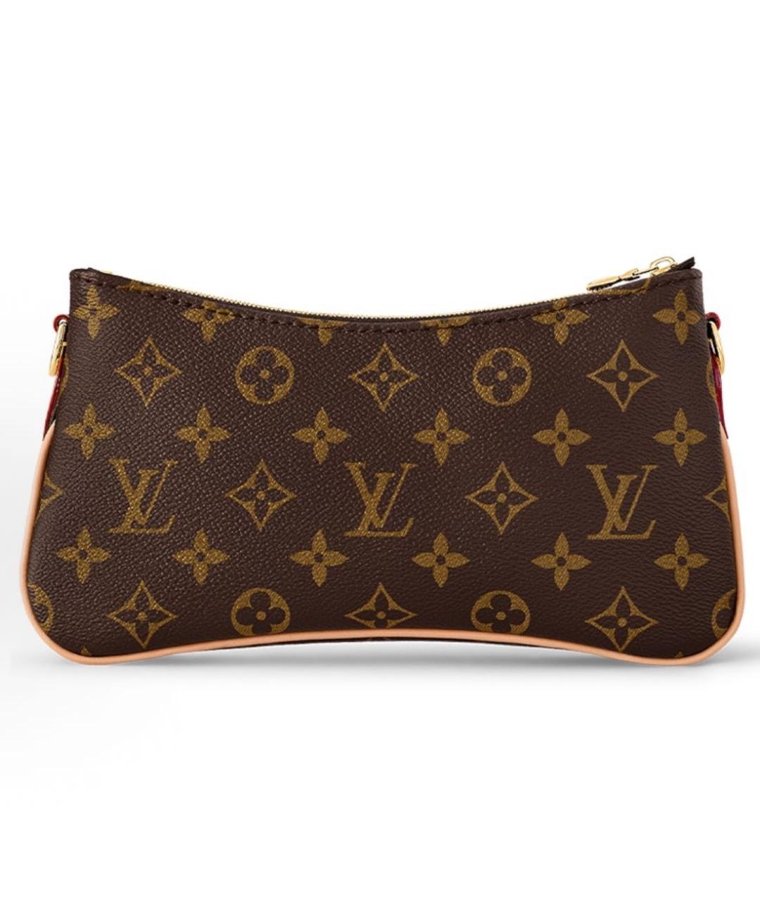 LOUIS VUITTON Коричневая кожаная сумка с короткими ручками, фото 3