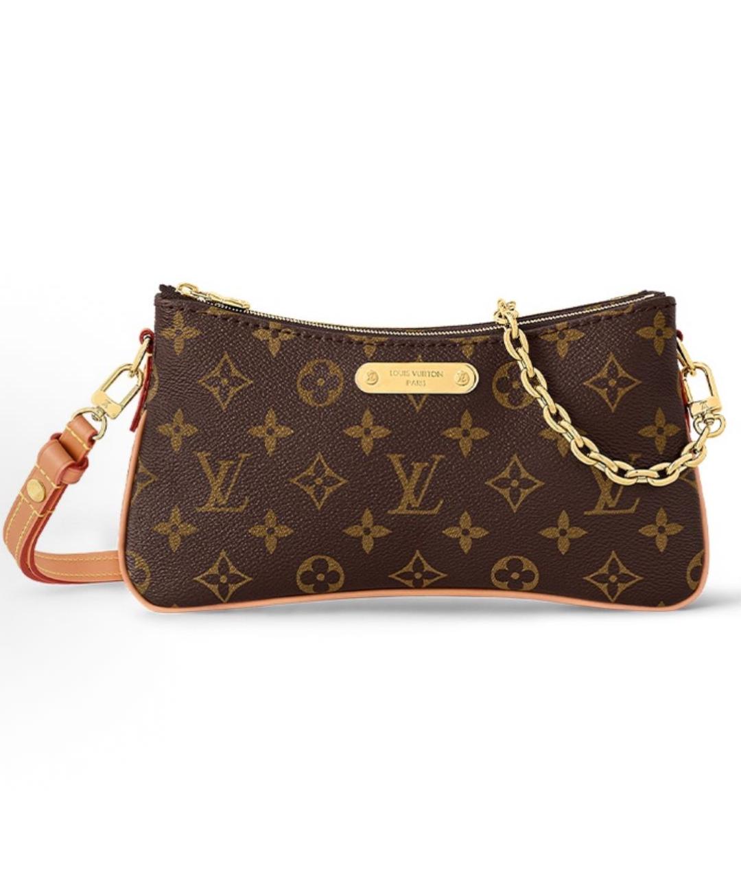 LOUIS VUITTON Коричневая кожаная сумка с короткими ручками, фото 5