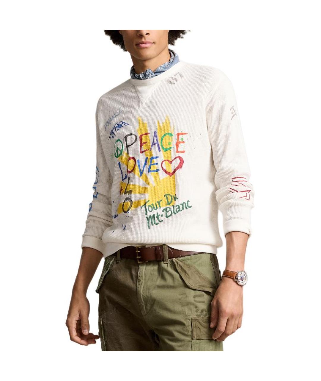 POLO RALPH LAUREN Белый хлопковый джемпер / свитер, фото 3