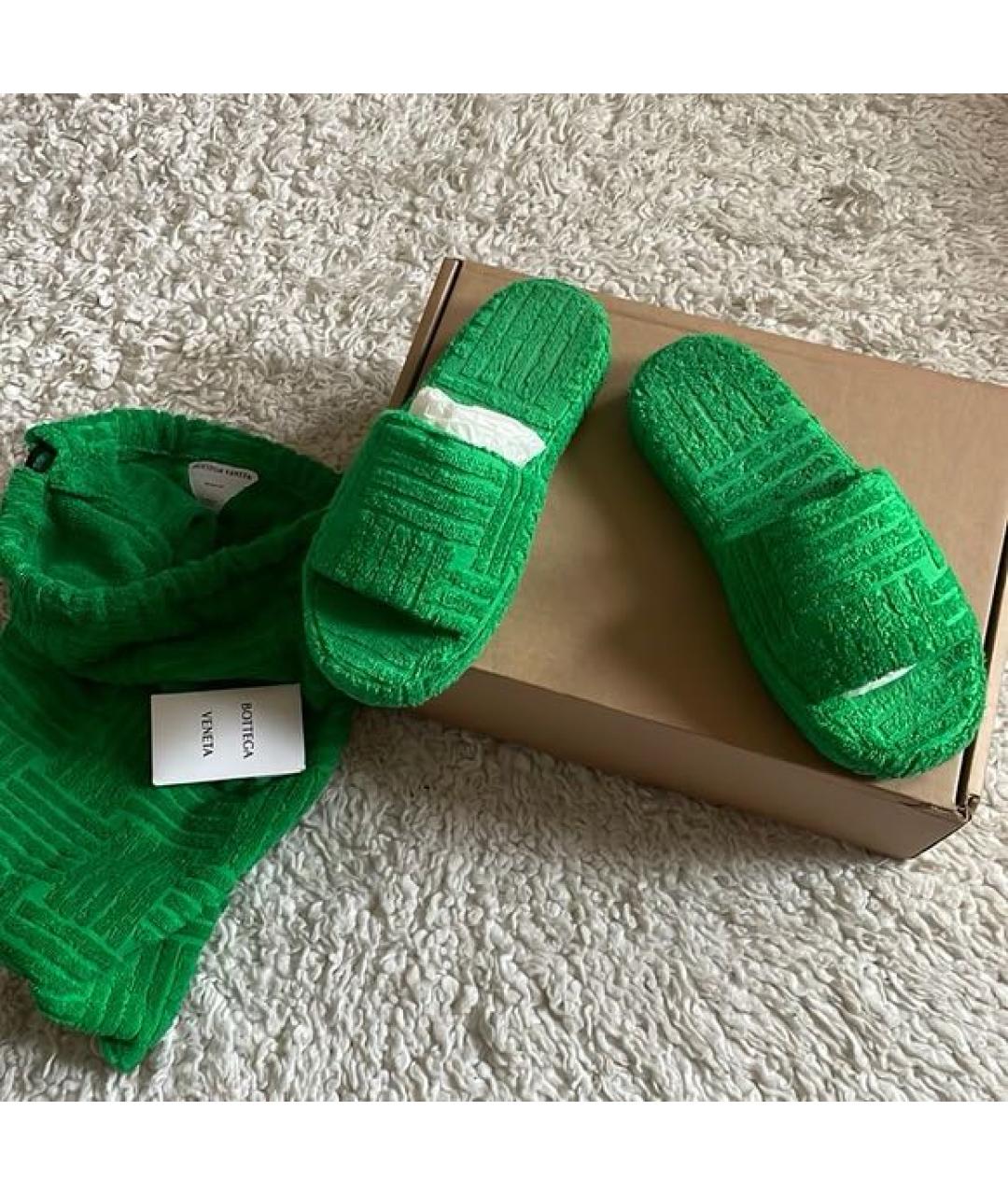 BOTTEGA VENETA Зеленые шлепанцы, фото 2