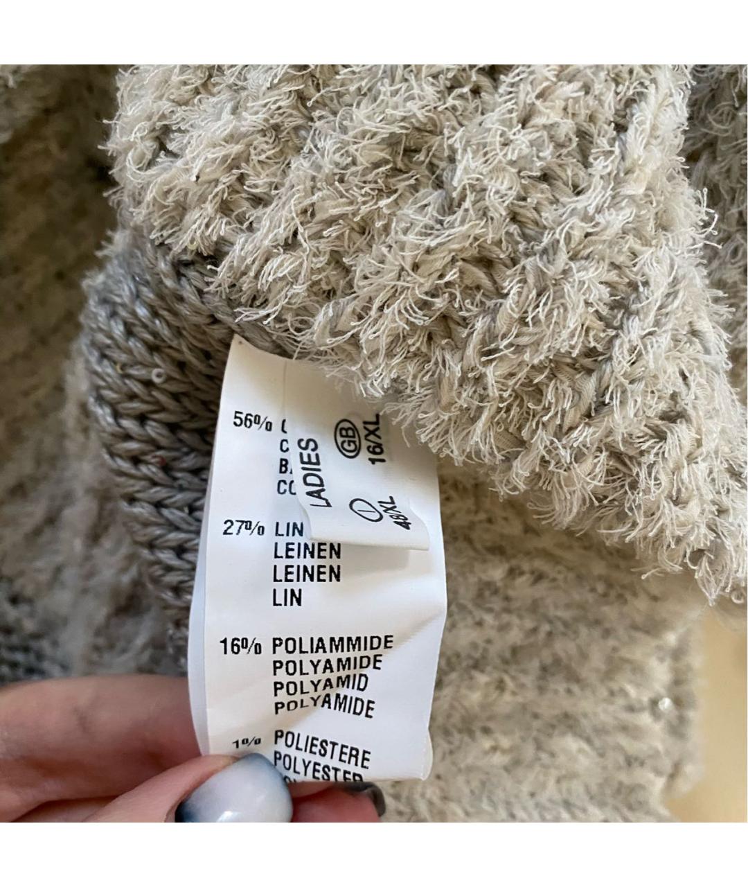 FABIANA FILIPPI Белый хлопковый джемпер / свитер, фото 8