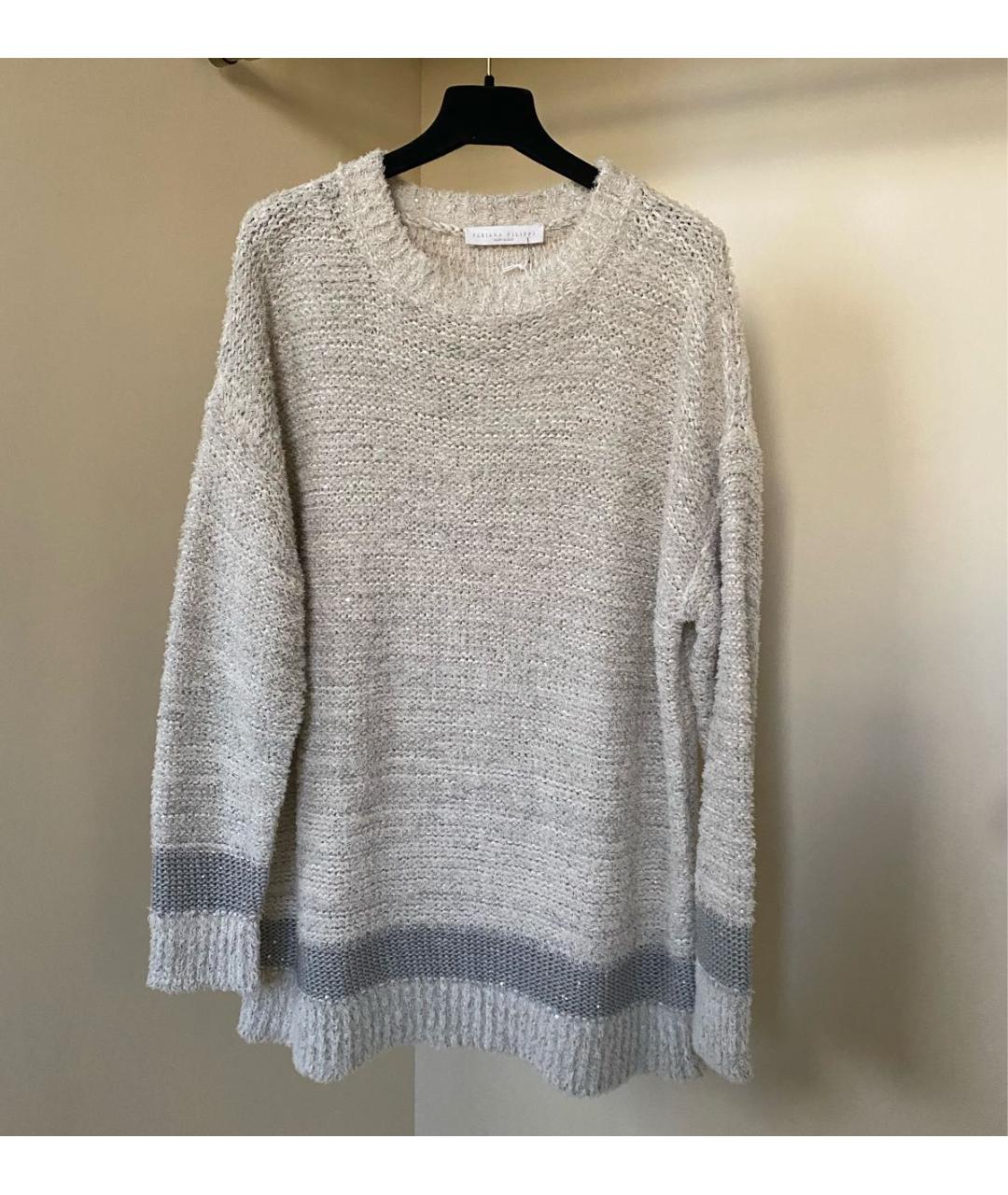 FABIANA FILIPPI Белый хлопковый джемпер / свитер, фото 5