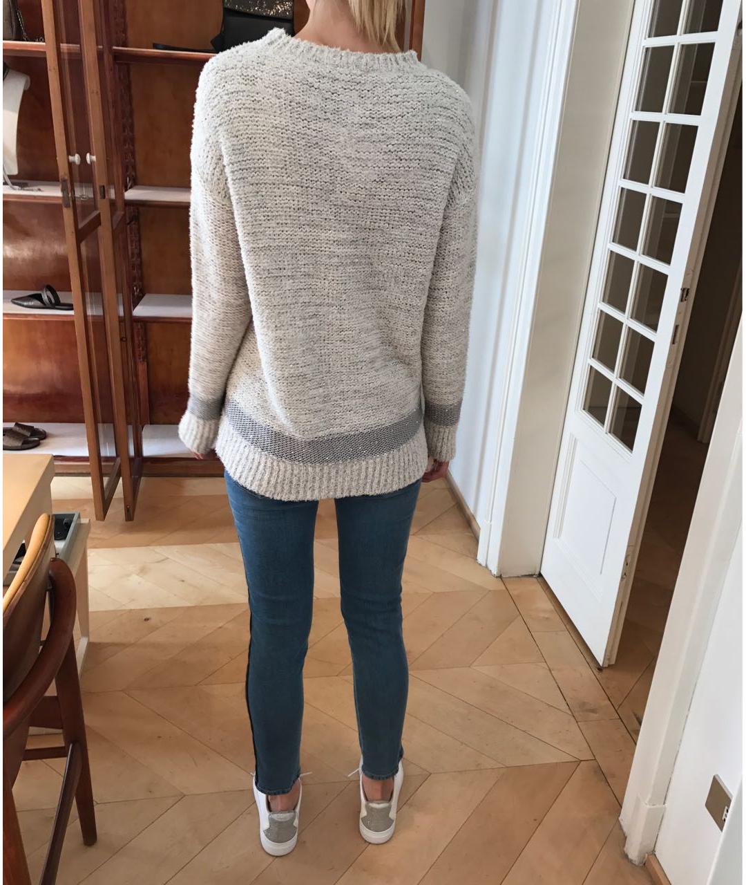 FABIANA FILIPPI Белый хлопковый джемпер / свитер, фото 4