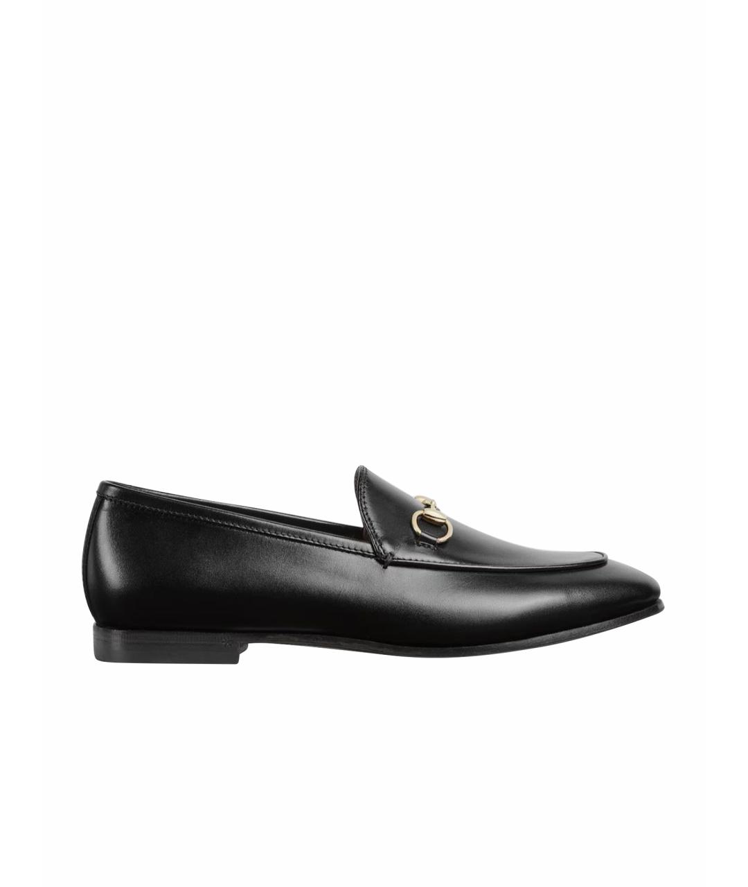 GUCCI Черные кожаные лоферы, фото 1