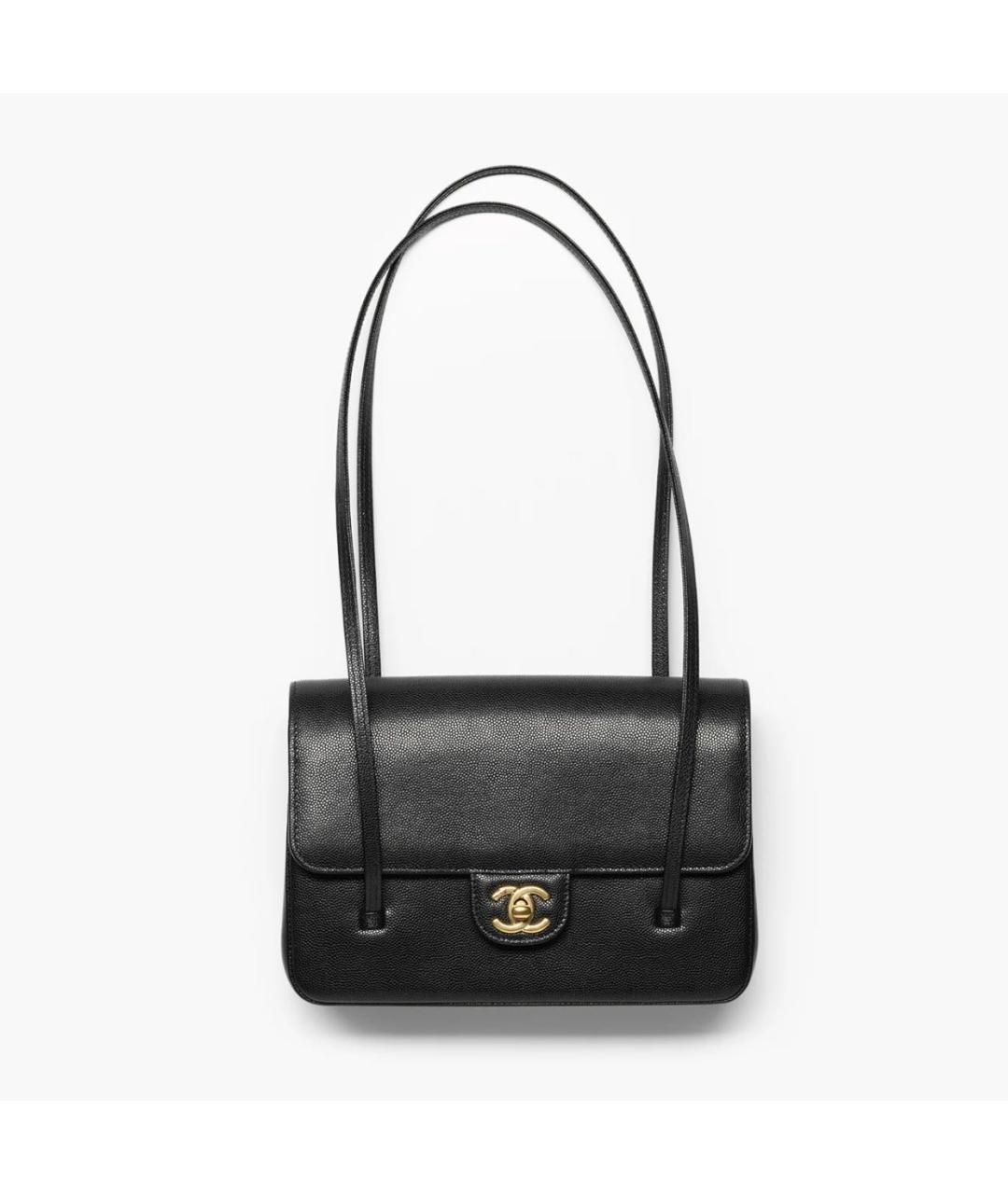 CHANEL Черная кожаная сумка с короткими ручками, фото 6