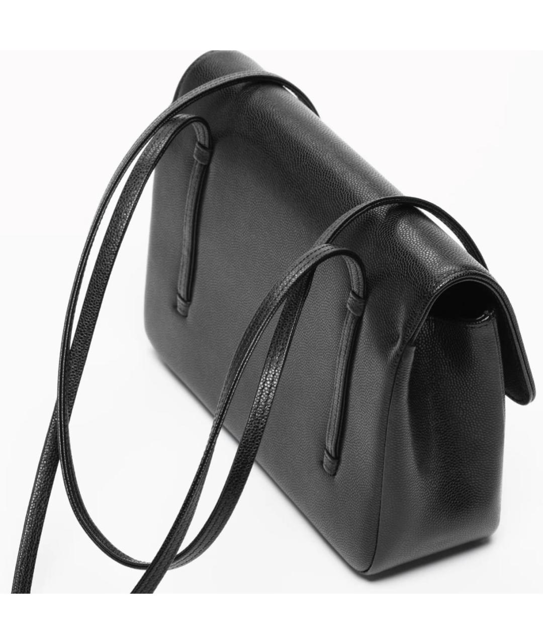 CHANEL Черная кожаная сумка с короткими ручками, фото 5