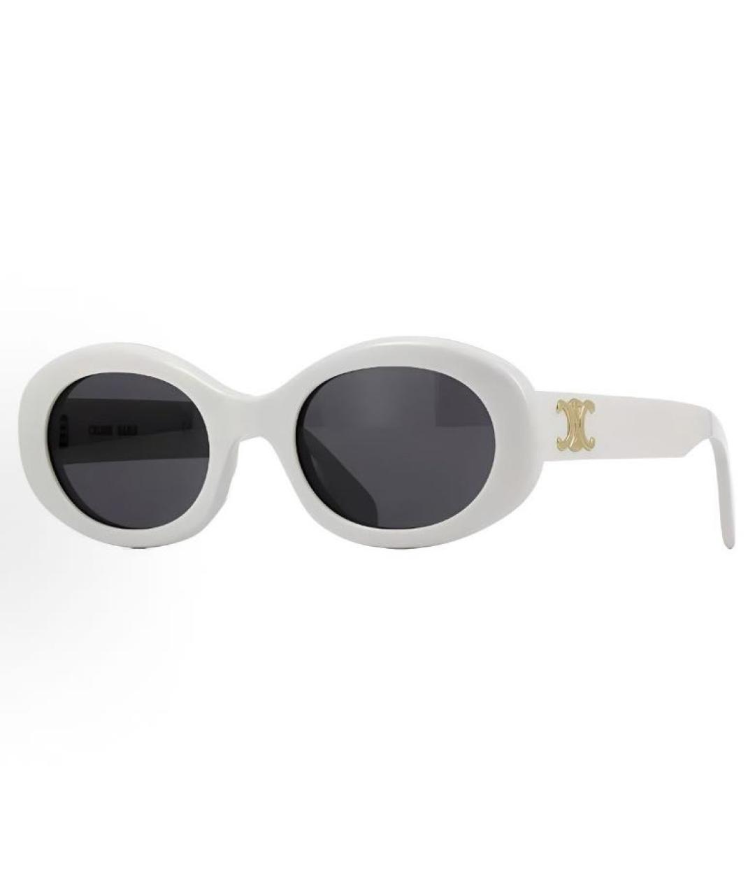 CELINE Белые пластиковые солнцезащитные очки, фото 5