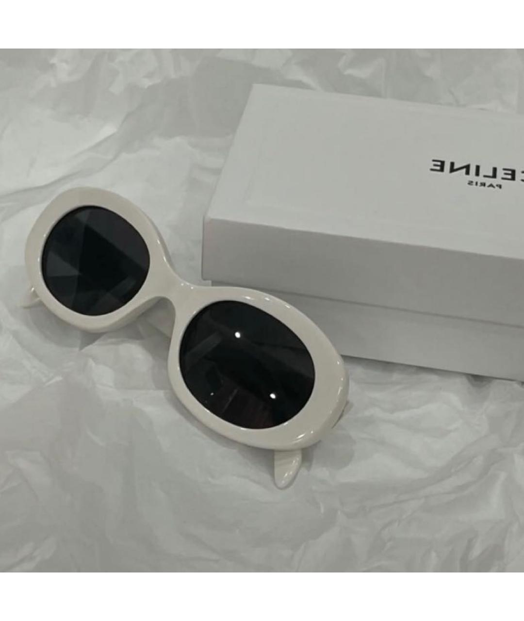 CELINE Белые пластиковые солнцезащитные очки, фото 3