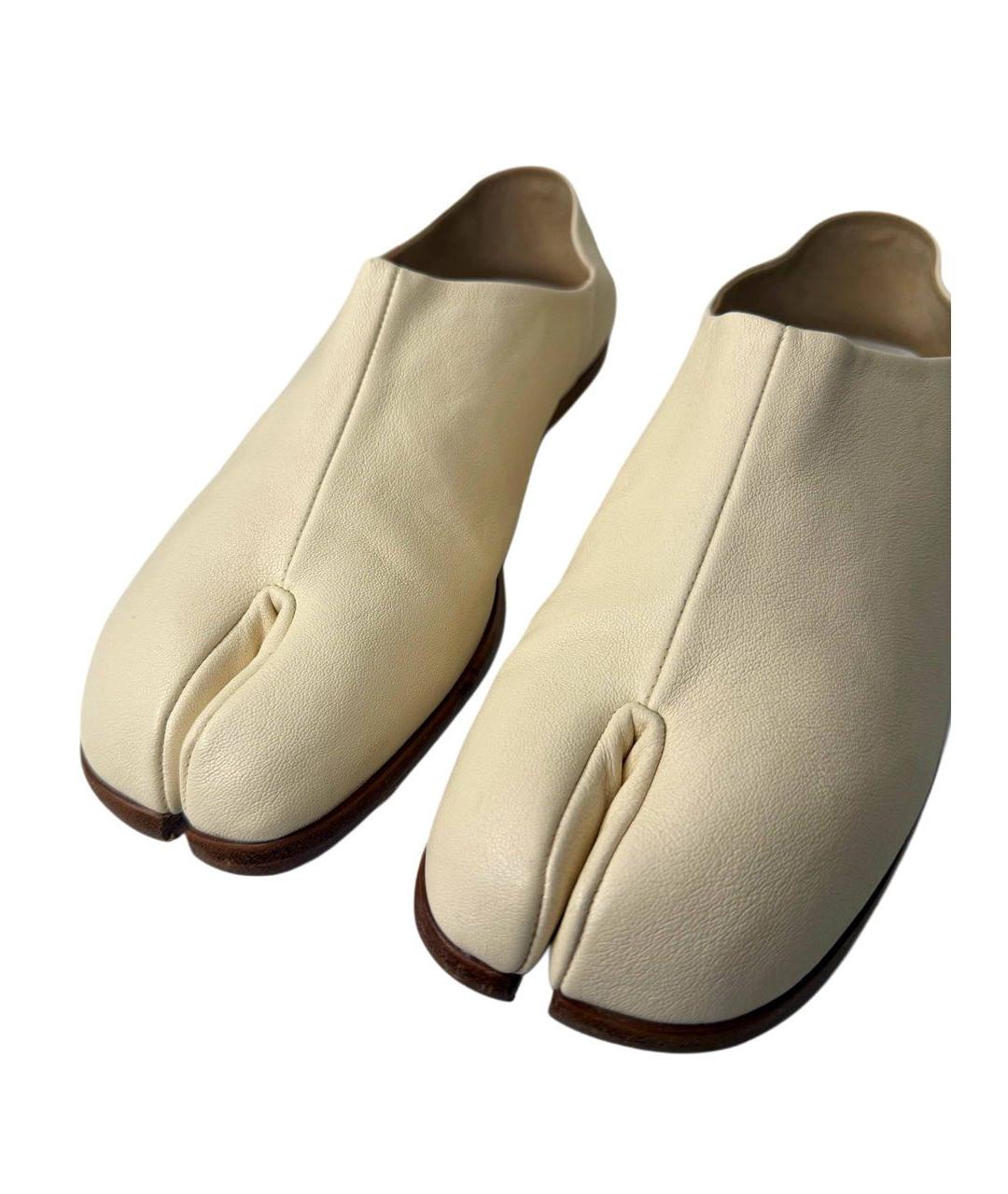 MAISON MARGIELA Бежевые кожаные лоферы, фото 2