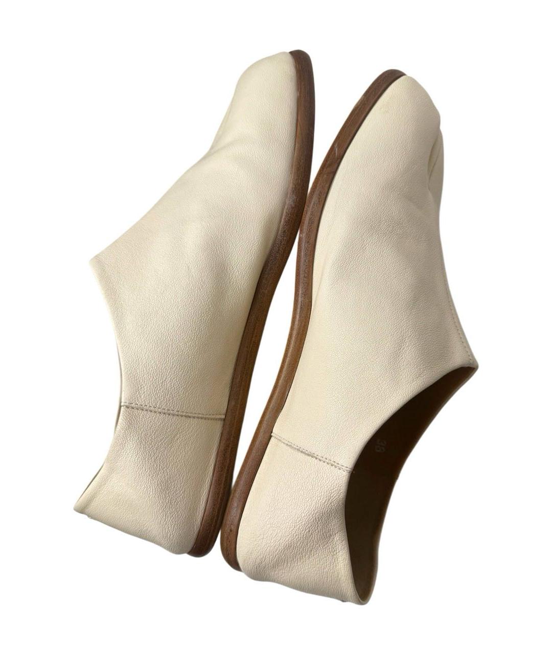 MAISON MARGIELA Бежевые кожаные лоферы, фото 6