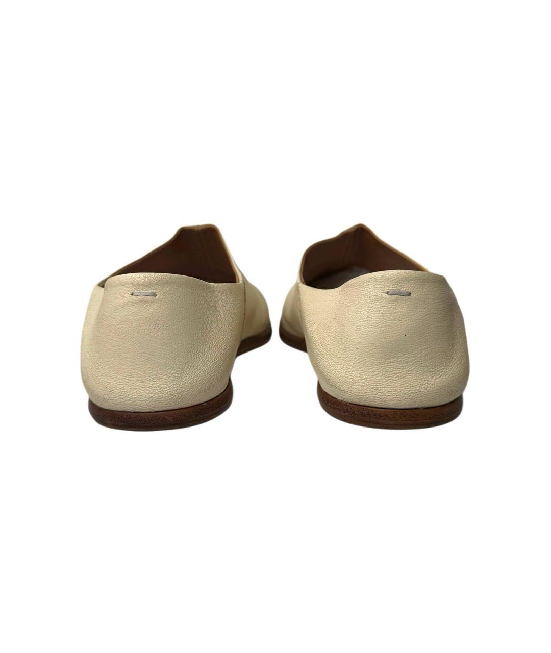 MAISON MARGIELA Бежевые кожаные лоферы, фото 5