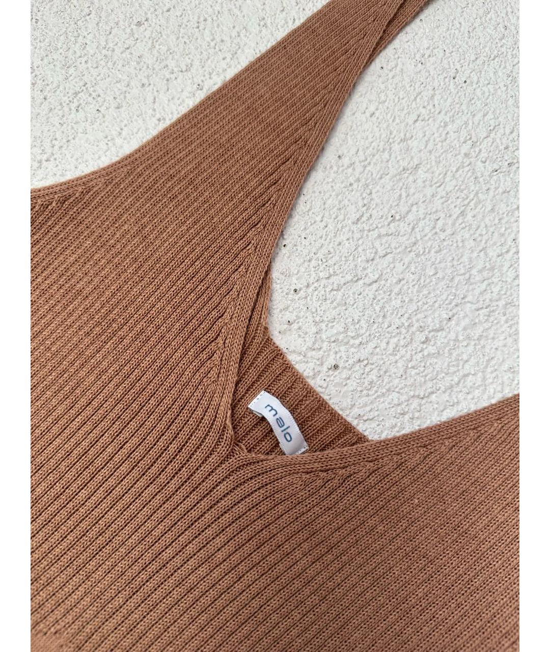 MALO Коричневое повседневное платье, фото 3