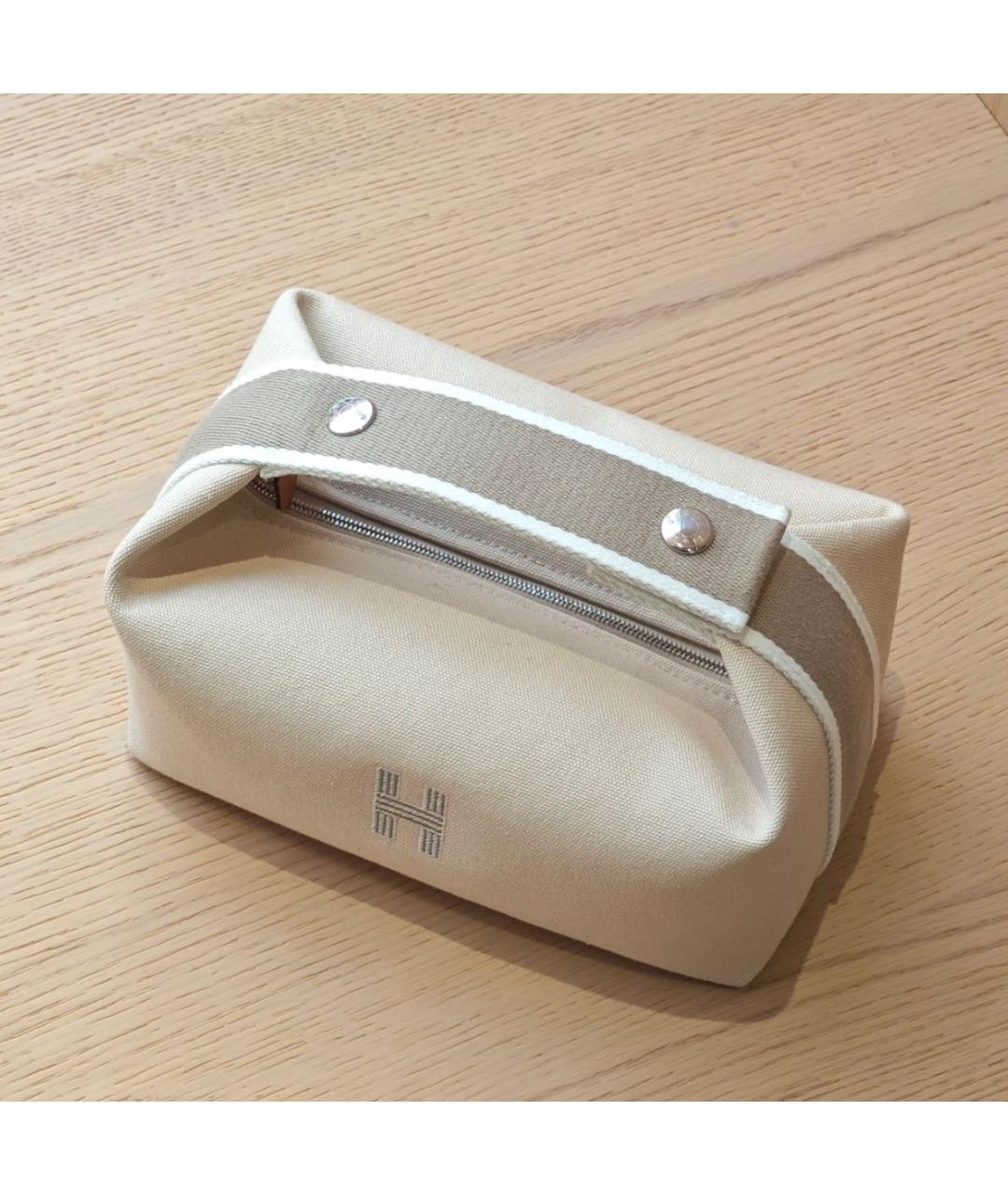 HERMES Бежевая косметичка, фото 4