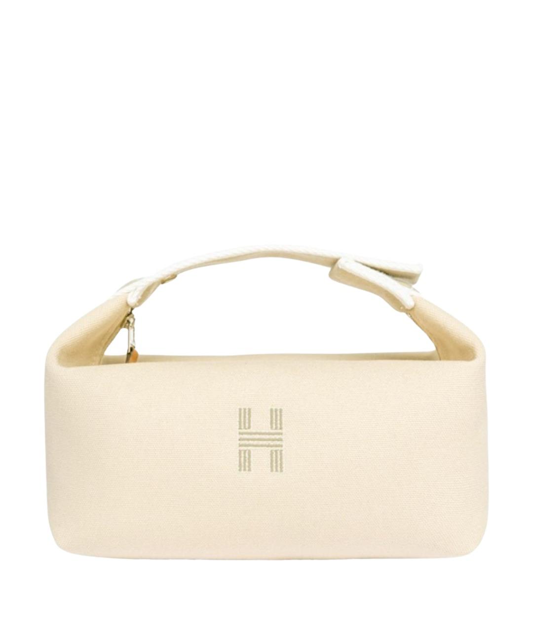 HERMES Бежевая косметичка, фото 1