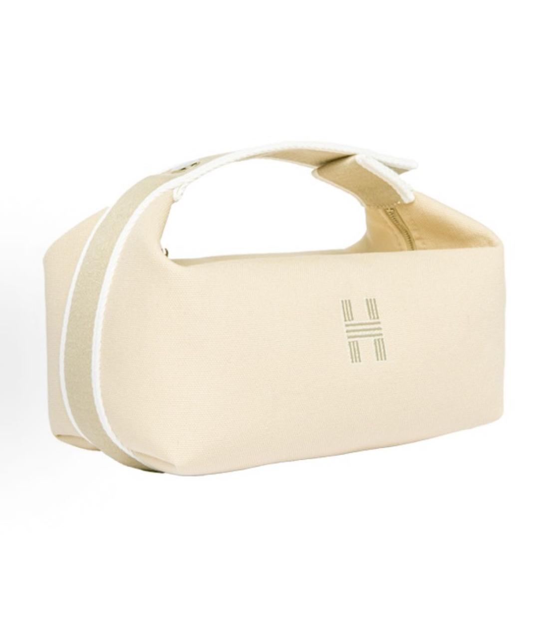 HERMES Бежевая косметичка, фото 3