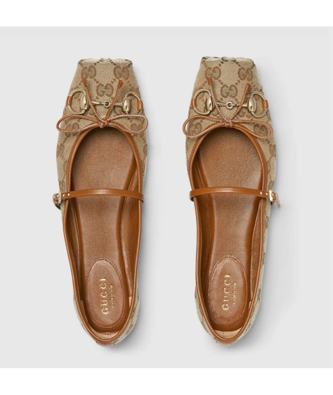 GUCCI Бежевые балетки, фото 5