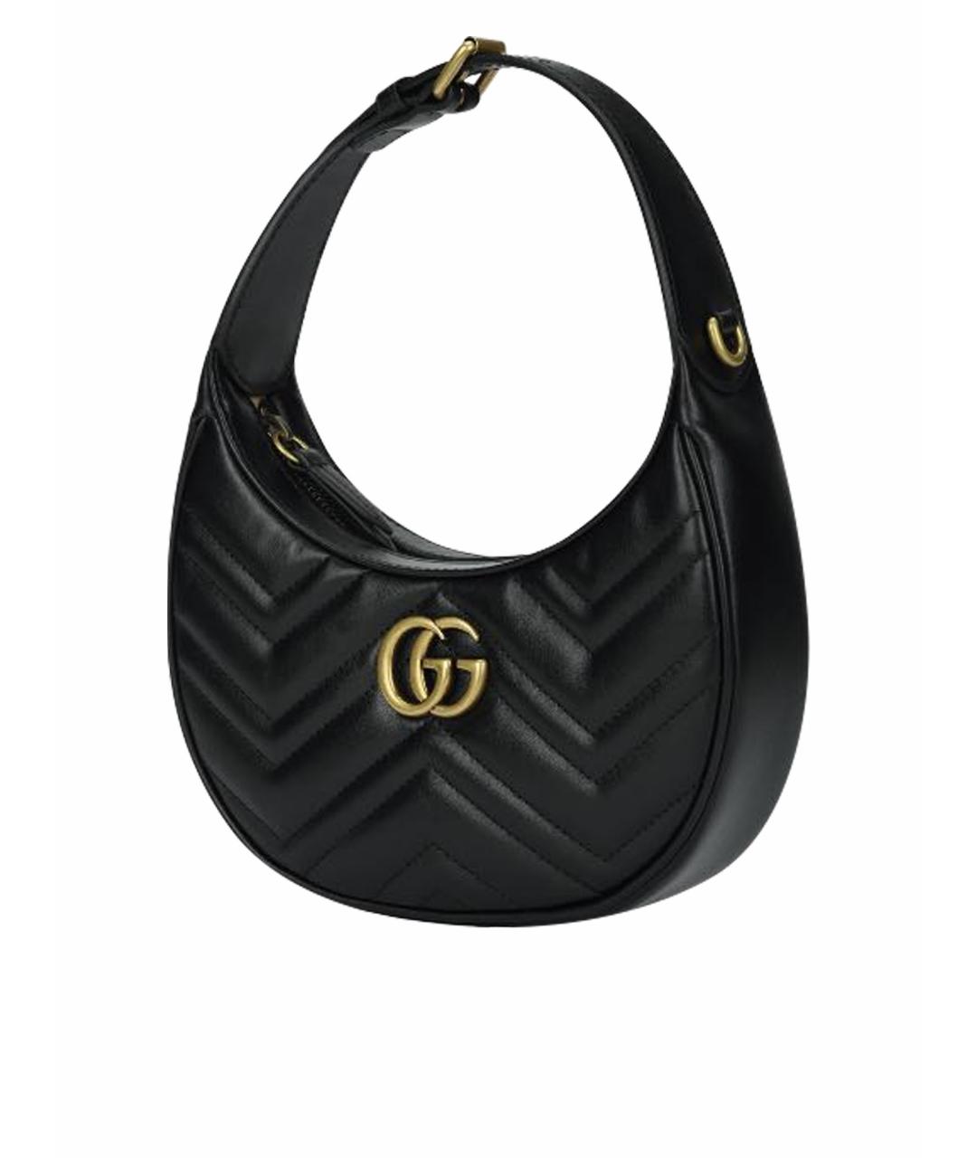 GUCCI Черная кожаная сумка с короткими ручками, фото 1