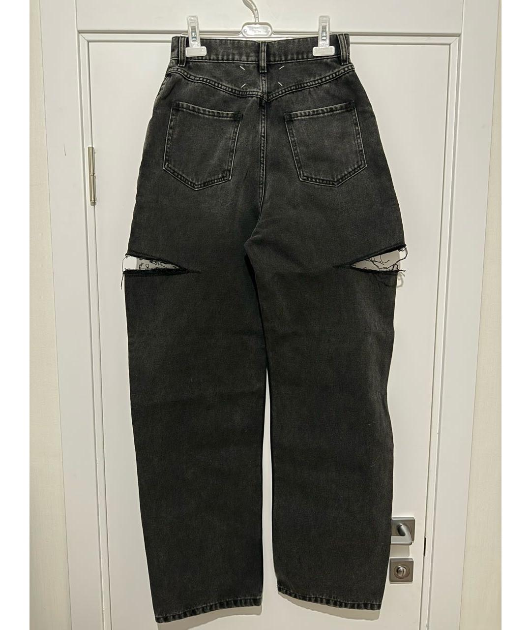 MAISON MARGIELA Антрацитовые хлопковые прямые джинсы, фото 2