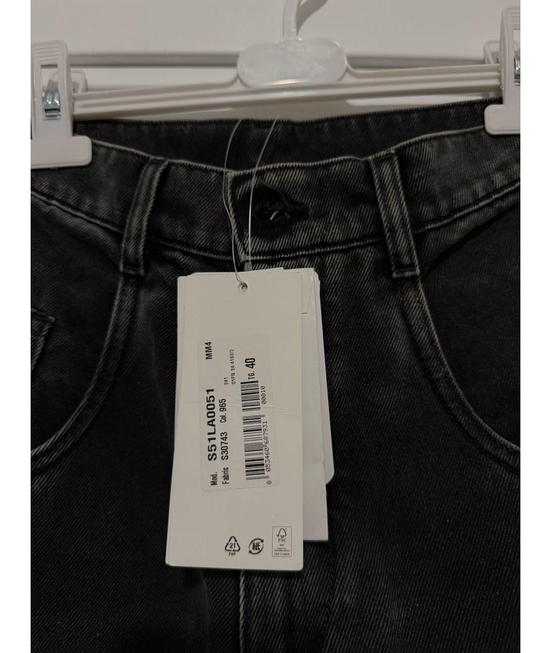 MAISON MARGIELA Антрацитовые хлопковые прямые джинсы, фото 5