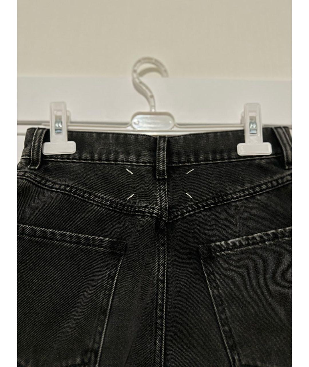 MAISON MARGIELA Антрацитовые хлопковые прямые джинсы, фото 4