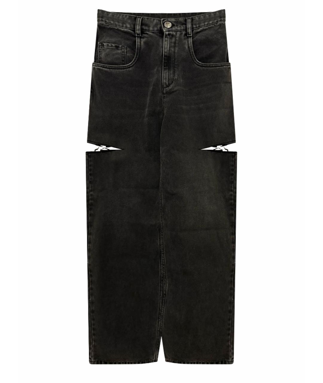MAISON MARGIELA Антрацитовые хлопковые прямые джинсы, фото 1