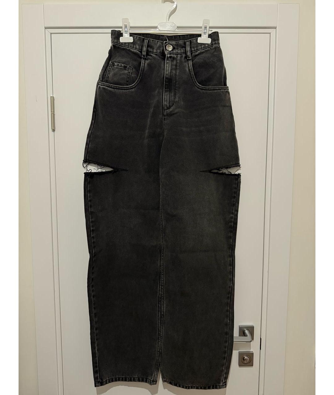 MAISON MARGIELA Антрацитовые хлопковые прямые джинсы, фото 7