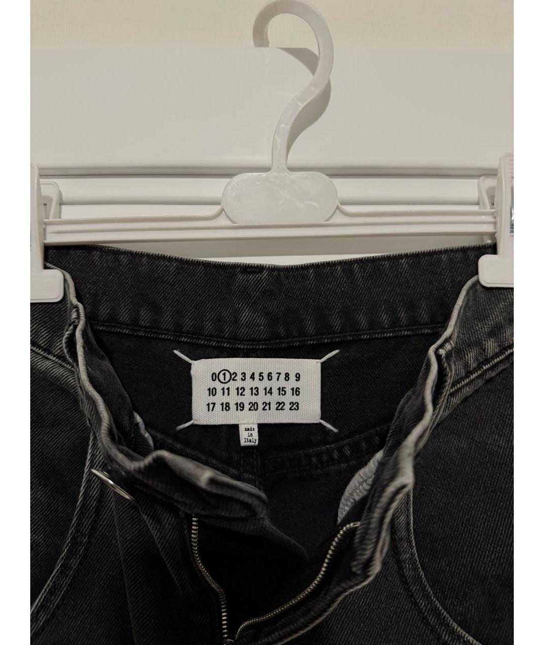 MAISON MARGIELA Антрацитовые хлопковые прямые джинсы, фото 3
