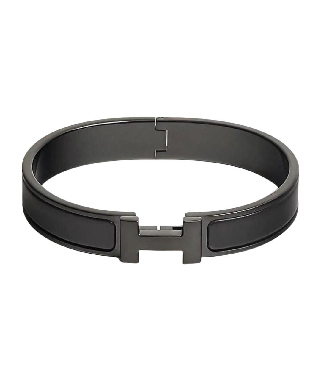 HERMES Антрацитовый металлический браслет, фото 1