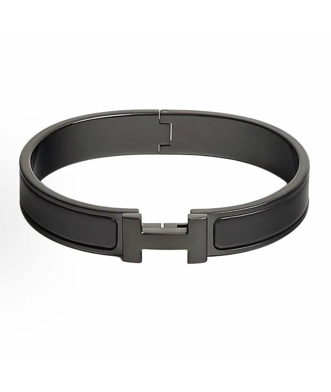 HERMES Антрацитовый металлический браслет, фото 5
