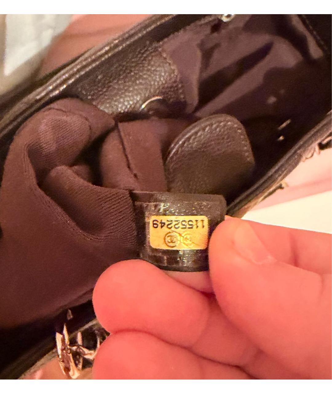 CHANEL Черная кожаная сумка тоут, фото 4