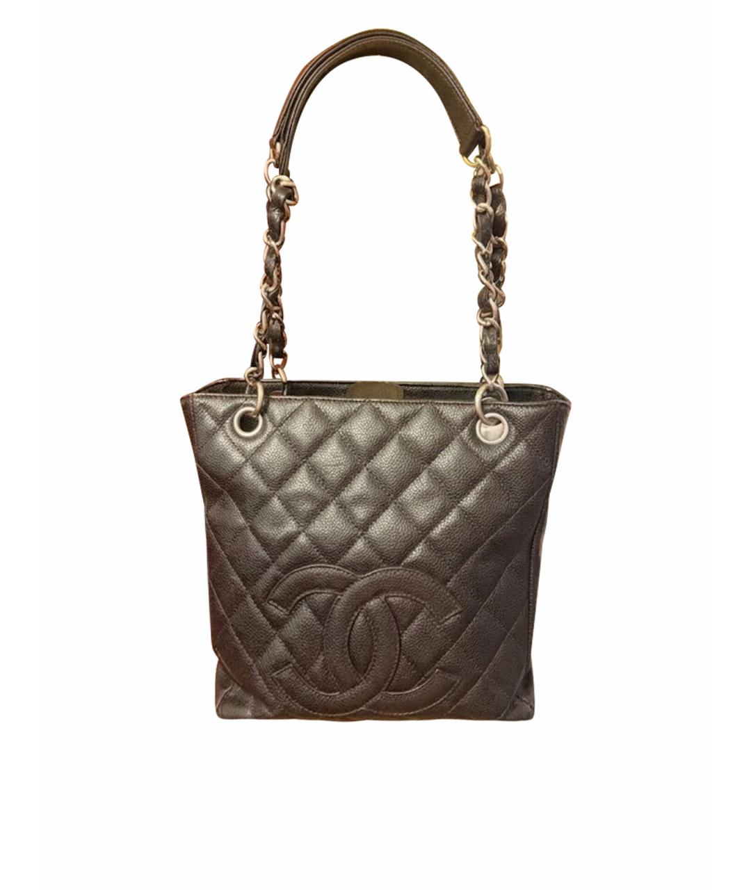 CHANEL Черная кожаная сумка тоут, фото 1