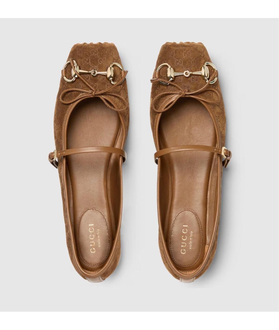 GUCCI Коричневые балетки, фото 5