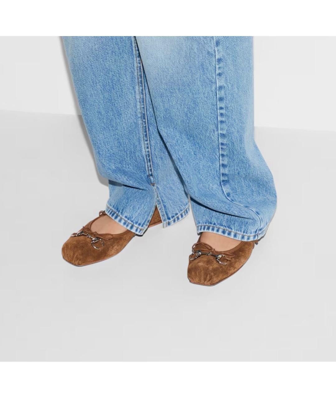 GUCCI Коричневые балетки, фото 3