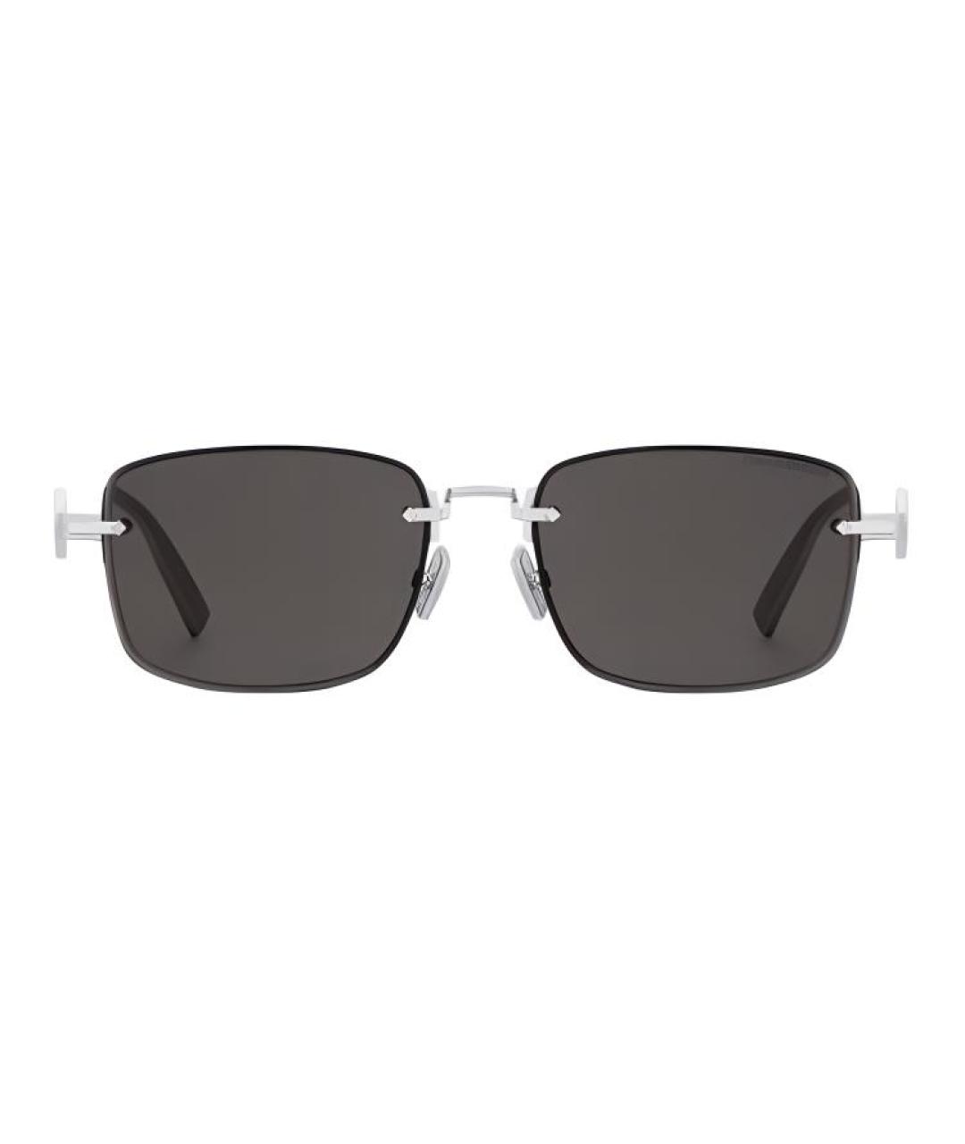 CHRISTIAN DIOR Серебряные металлические солнцезащитные очки, фото 2