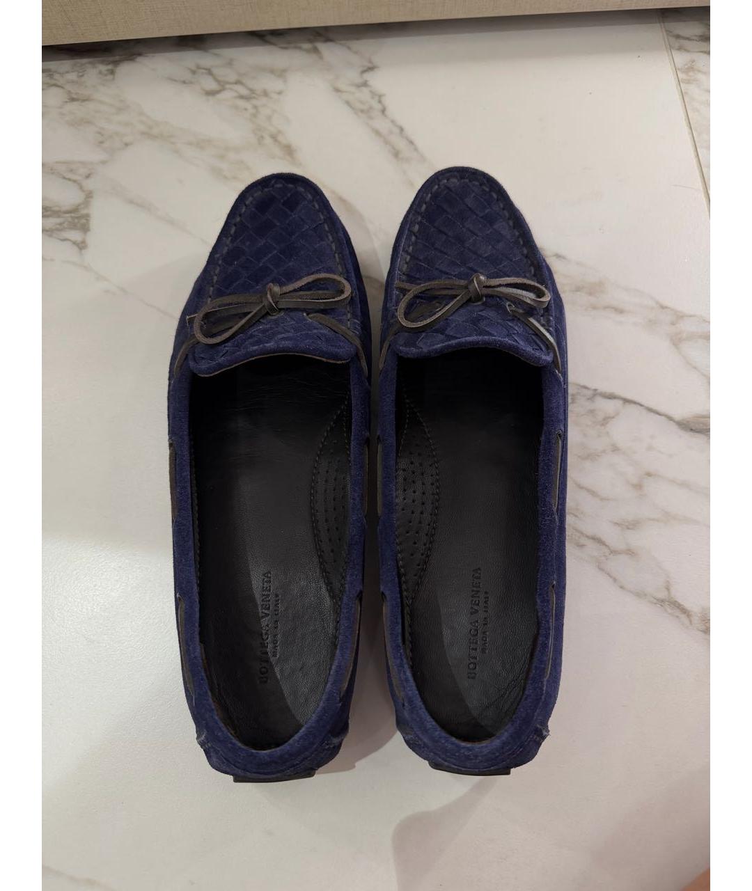 BOTTEGA VENETA Темно-синие замшевые мокасины, фото 3